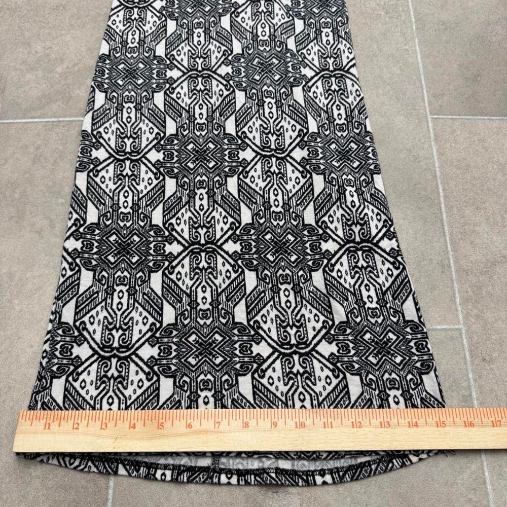 Summer Boho style black & white geometric pattern maxi dress tie back size small - Picture 4 of 7